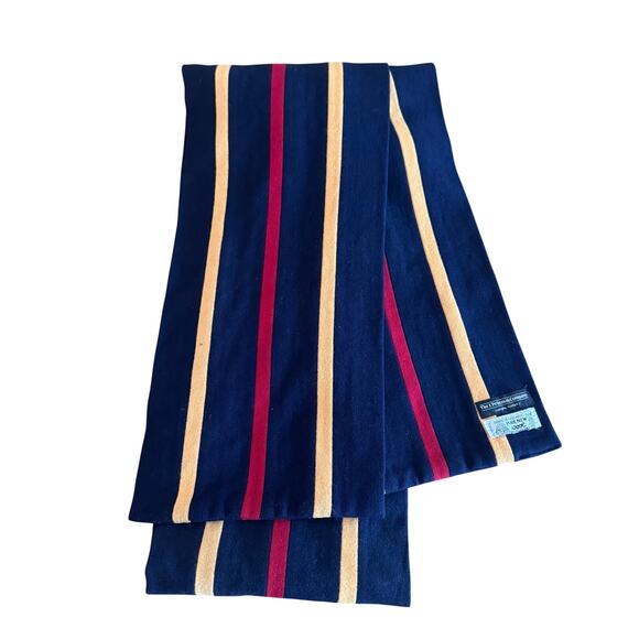 J. Peterman Vintage 100% Pure New Wool Made in England Striped Scarf